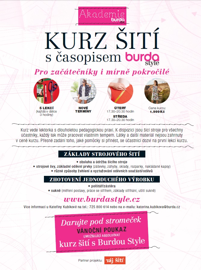 Kurzy šití - akademie Burda