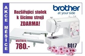 Šicí stroj Brother BQ 17 s přídavným stolkem WT9 ZDARMA