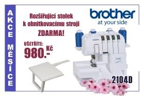 Overlock Brother 2104D s rozšiřujícím stolkem ZDARMA
