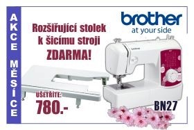 Šicí stroj Brother BN 27 s přídavným stolkem WT9 ZDARMA