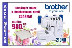 Overlock Brother 2104D s rozšiřujícím stolkem ZDARMA
