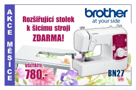 Šicí stroj Brother BN 27 s přídavným stolkem WT9 ZDARMA