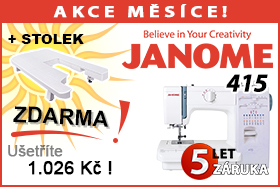 Šicí stroj Janome 415 s přídavným stolkem zdarma Šicí stroj Janome 415 s přídavným stolkem zdarma