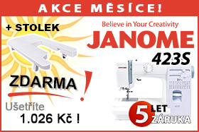 Šicí stroj Janome 423S s patchwork setem zdarma Šicí stroj Janome 423S s patchwork setem zdarma