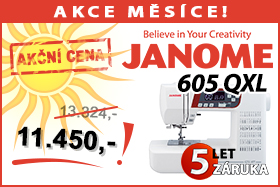 Šicí stroj Janome 605 QXL s taškou zdarma Šicí stroj Janome 605 QXL s taškou zdarma