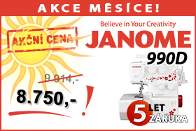 Overlock Janome 990D za zvýhodněnou akční cenu Overlock Janome 990D za zvýhodněnou akční cenu