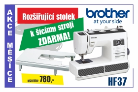 Šicí stroj Brother HF 37 s přídavným stolkem zdarma