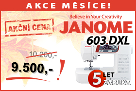 Šicí stroj Janome 603 DXL za výhodnou akční cenu