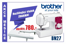 Šicí stroj Brother BN 27 se stolkem pro rozšíření pracovní plochy zdarma