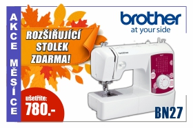 Šicí stroj Brother BN 27 se stolkem pro rozšíření pracovní plochy zdarma