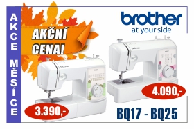 Šicí stroje Brother BQ 17 a BQ 25 za výhodnou akční cenu