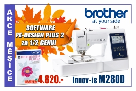 Šicí a vyšívací stroj Brother M 280 D se softwarem za poloviční cenu