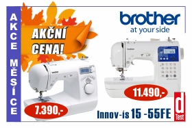 Šicí stroj Brother NV 15 za výhodnou akční cenu Šicí stroj Brother NV 15 a NV 55 Fashion Edition za výhodné akční ceny