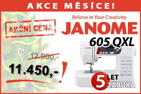 Šicí stroj Janome 605 QXL s taškou zdarma Šicí stroj Janome 605 QXL za zvýhodněnou akční cenu