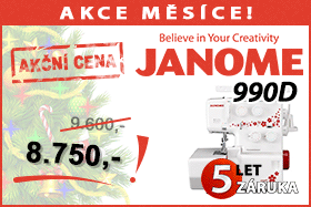 Overlock Janome 990D za zvýhodněnou akční cenu Overlock Janome 990D za zvýhodněnou akční cenu