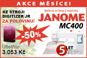 Vyšívací stroj Janome MC 400 s dokoupitelným softwarem