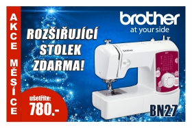 Šicí stroj Brother BN 27 se stolkem pro rozšíření pracovní plochy zdarma