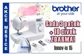 Šicí stroj Brother NV 15 se sadou 3 patek a 10ks cívek zdarma