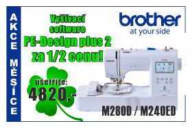 Šicí a vyšívací stroje Brother M240ED a M280D v akční nabídce se softwarem ZDARMA