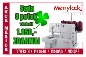 Coverlocky Merrylock MK 3040, MK 4050 a MK 4055 se sadou 3 patek ZDARMA