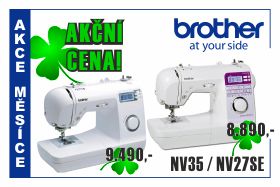 Šicí stroje Brother NV 27 SE a NV 35 za zvýhodněné akční ceny