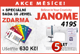 Šicí stroj Janome 419 S se sadou 35 jehel ZDARMA Šicí stroj Janome 419 S se sadou 35 jehel ZDARMA