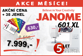 Šicí stroj Janome 601 XL se sadou 35 jehel ZDARMA Šicí stroj Janome 601 XL se sadou 35 jehel ZDARMA