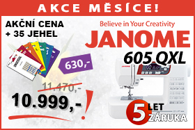 Šicí stroj Janome 605 QXL se sadou 35 jehel ZDARMA Šicí stroj Janome 605 QXL se sadou 35 jehel ZDARMA