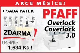 Overlock - coverlock Pfaff 3.0 se sadou 6 ks patek ZDARMA Overlock - coverlock Pfaff 3.0 se sadou 6 ks patek ZDARMA