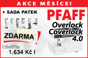 Overlock - coverlock Pfaff 4.0 se sadou 6 ks patek ZDARMA Overlock - coverlock Pfaff 4.0 se sadou 6 ks patek ZDARMA
