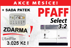 Šicí stroj Pfaff Select 3.2 se sadou 11ks patek ZDARMA Šicí stroj Pfaff Select 3.2 se sadou 11ks patek ZDARMA
