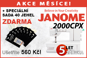Coverlock Janome 2000 CPX se sadou 40 jehel ZDARMA