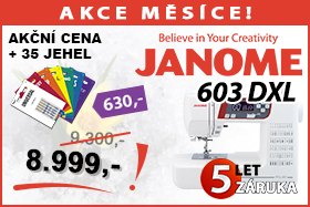 Šicí stroj Janome 603 DXL se sadou 35 jehel ZDARMA
