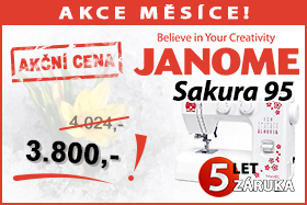 Šicí stroj Janome Sakura 95 za zvýhodněnou akční cenu
