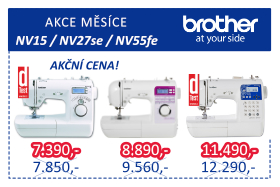 Šicí stroje Brother Innov-IS NV15, Innov-IS NV27SE, Innov-IS NV55FE za akční cenu