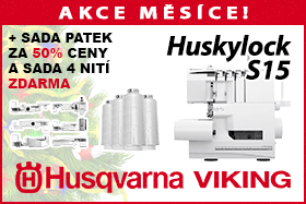 Overlock Husqvarna Huskylock S15 se sadou 4 nití zdarma + možností dokupení sady patek za poloviční cenu