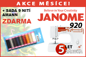Šicí stroj Janome 920 se sadou 9ks nití AMANN ZDARMA