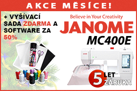 Stroj Janome MC 400 E s možností zakoupení software za 50% ceny + vyšívací sada ZDARMA