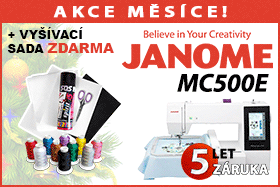 Stroj Janome MC 500 E s vyšívací sadou ZDARMA