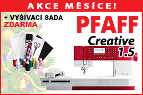 Šicí a vyšívací stroj Pfaff Creative 1.5 s vyšívací sadou zdarma