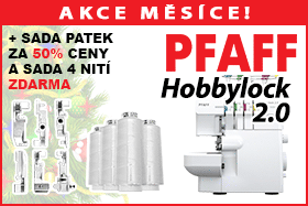 Overlock Pfaff Hobbylock 2.0 se sadou 4 nití zdarma + možností koupení sady 6ks patek za polovinu ceny