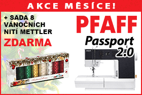 Šicí stroj Pfaff Passport 2.0 se sadou 8ks vánočních nití ZDARMA