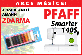 Šicí stroj Pfaff Smarter 140S se sadou 9ks nití AMANN ZDARMA
