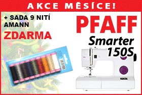 Šicí stroj Pfaff Smarter 150S se sadou 9ks nití AMANN ZDARMA