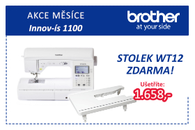 Šicí stroj Brother Innov-IS 1100 s přídavným stolkem WT12 ZDARMA