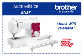 Šicí stroj Brother BN 27 s přídavným stolkem zdarma
