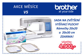 Šicí a vyšívací stroj Brother V5 se sadou pro zvětšní vyšívací plochy zdarma