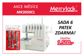 Overlock-coverlock Merrylock MK3050CL se sadou 6 patek zdarma