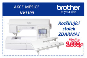 Šicí stroj Brother NV 1100 s přídavným stolkem zdarma