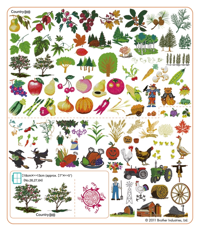 yšívací vzory Brother s podzimními motivy